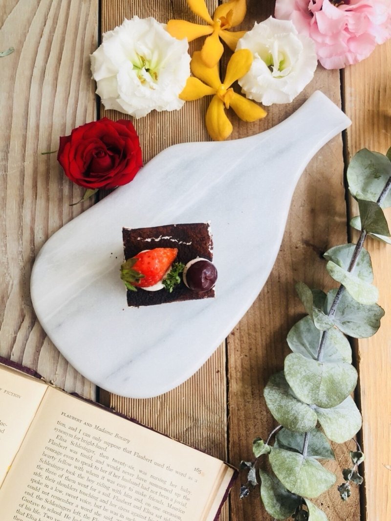 【奇钰家居】大理石球拍起司盘 / 点心盘 - 盘子/餐盘/盘架 - 石头 白色