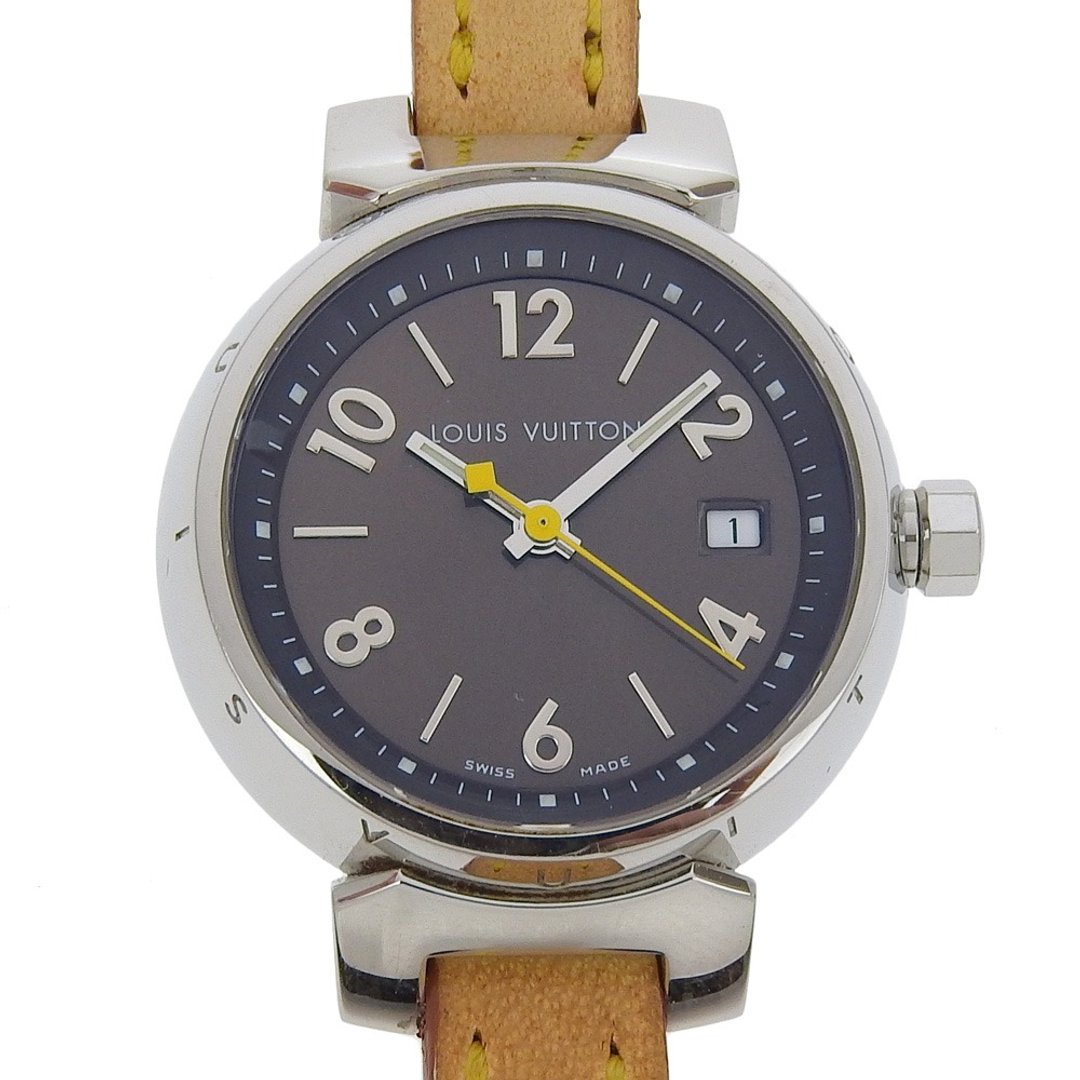【日本直送】LOUIS VUITTON 路易威登 Tambour 手表 Q1211 不锈钢 x 皮革 石英 指针式显示 棕色表盘 女仕【二手】 - 女表 - 不锈钢 咖啡色
