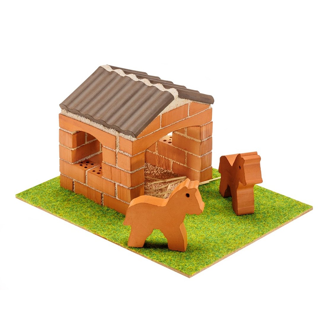【德国teifoc】DIY益智砖块建筑玩具 孩子们的小马厩-TEI1026 - 零件/散装材料/工具 - 其他材质 红色