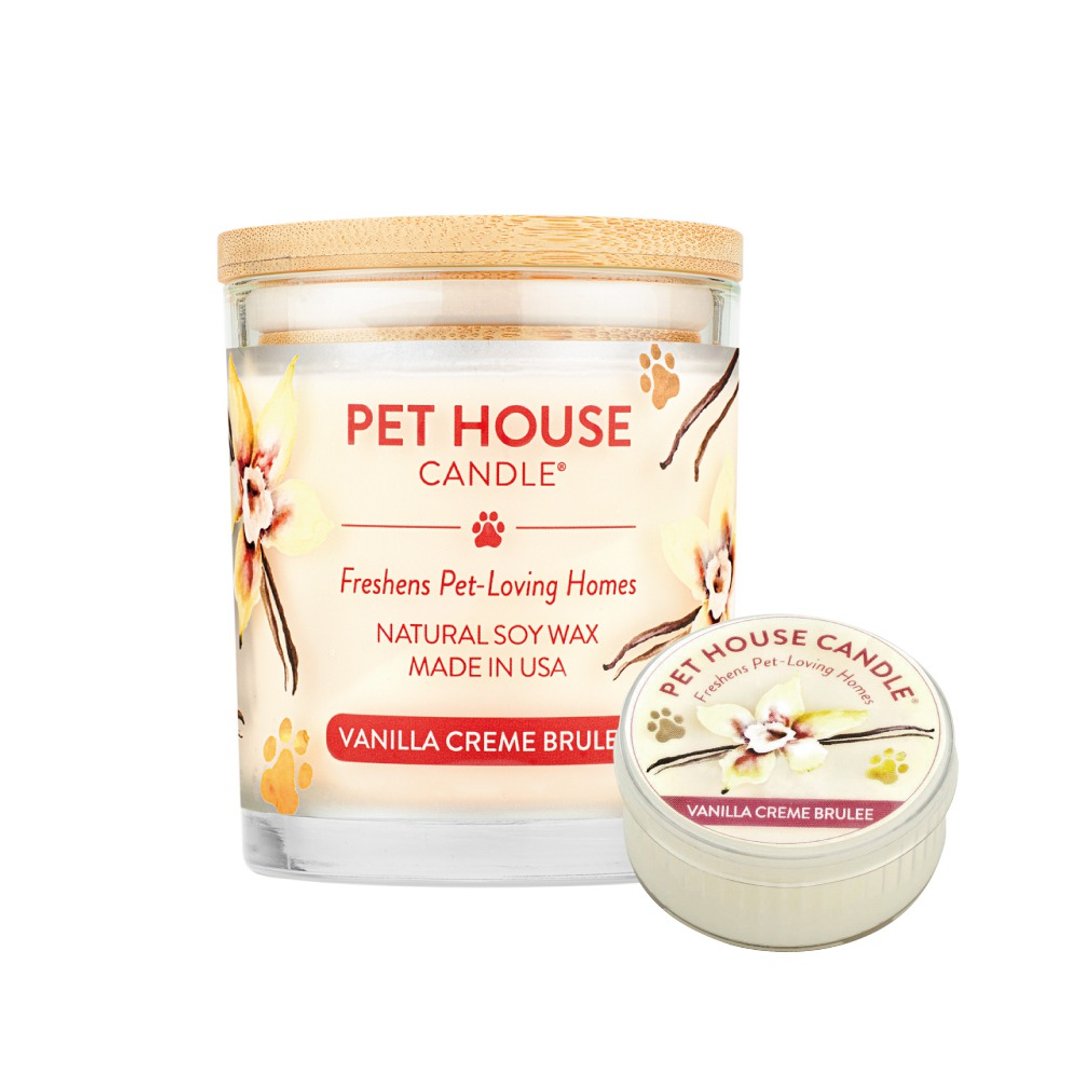 【美国PET HOUSE】室内除臭宠物香氛蜡烛-法式烤布蕾 - 蜡烛/烛台 - 玻璃 