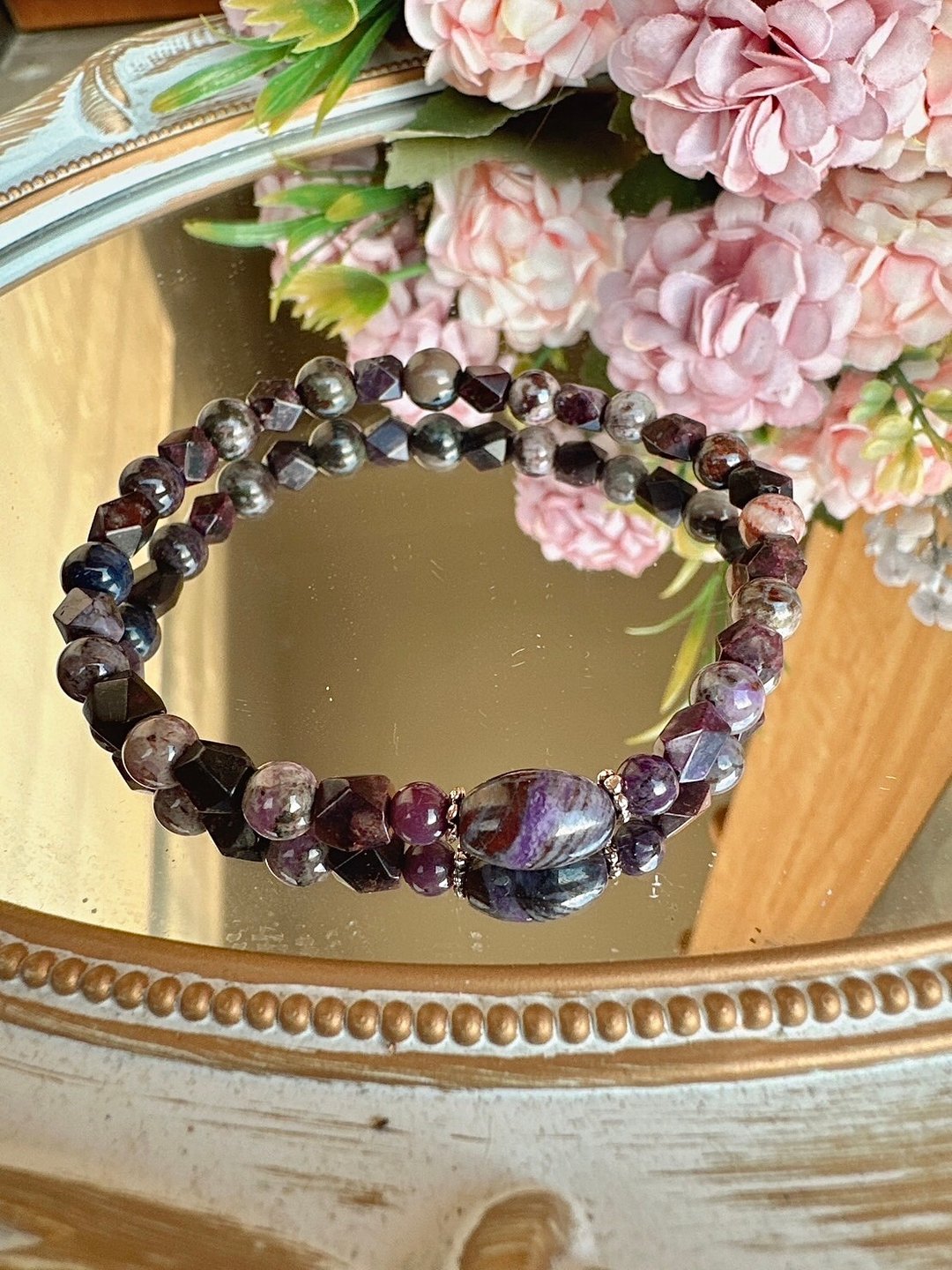 心忱-舒俱徕小筒珠手串 - 手链/手环 - 水晶 黑色