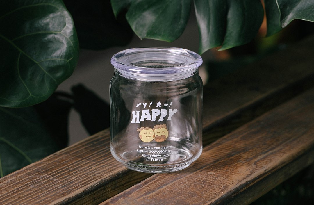 BOPOMOO 小波大波 HAPPY杯 厚口饮用 储物、饮用双用 盖子 - 玻璃杯 - 玻璃 透明