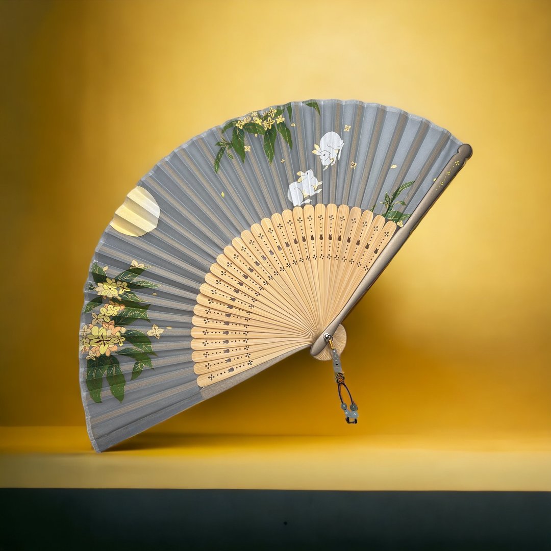 麒鹿珠宝x无畏。智堂/人生八雅系列商品-画/扇面/翡翠扇坠 - 扇子 - 竹 银色