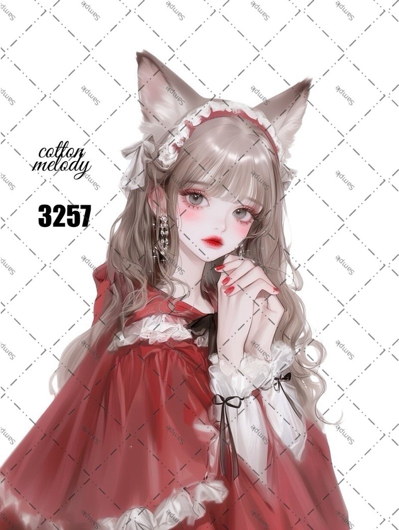 original sticker no.3257 人物贴纸 原创贴纸 原创人物贴纸 装饰贴纸 cotton melody - 贴纸 - 纸 