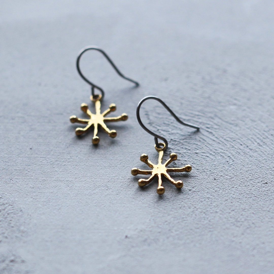 Kirarihoshi Earrings Clip-On P475 - 耳环/耳夹 - 其他金属 金色