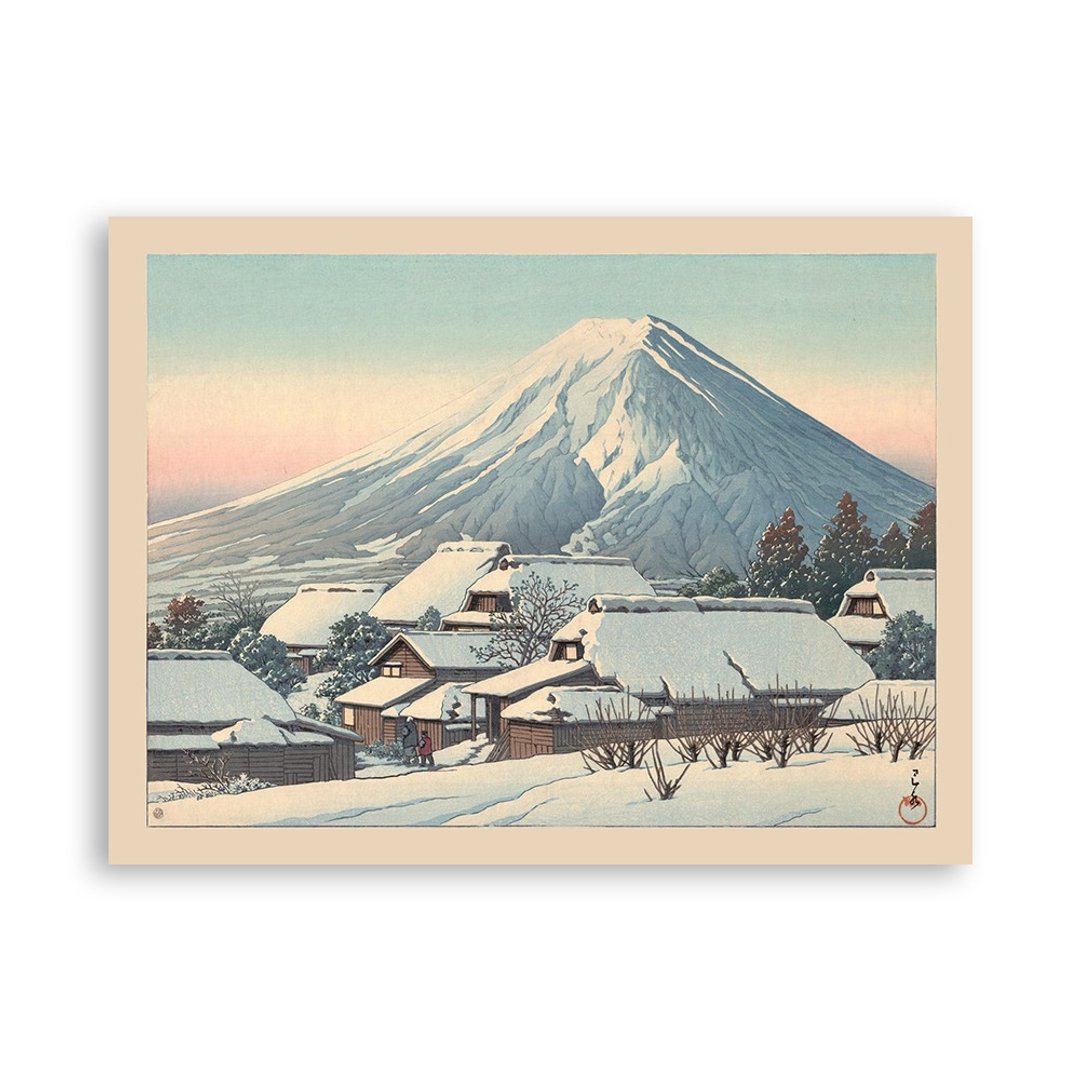【艺术挂画】川瀬巴水 Kawase Hasuiu 一 雪后清理 吉田 - 海报/装饰画/版画 - 纸 