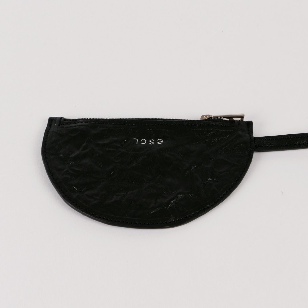 The Half Moon Pouch_Black 零钱卡片夹 - 零钱包 - 真皮 