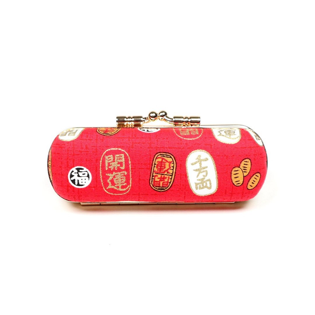 口金 印章盒 口红盒 印章 收纳  - 烫金 开运 千万两(红) - 印章/印台 - 棉 红色