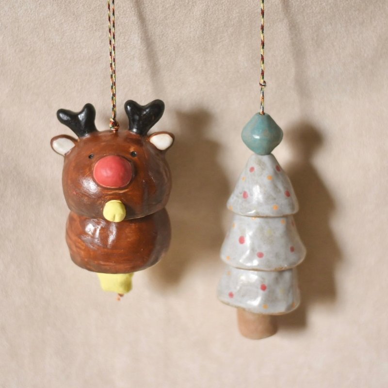 圣诞节风铃 陶艺 手捏陶 手作课程 亲子陶艺 - 陶艺 - 陶 