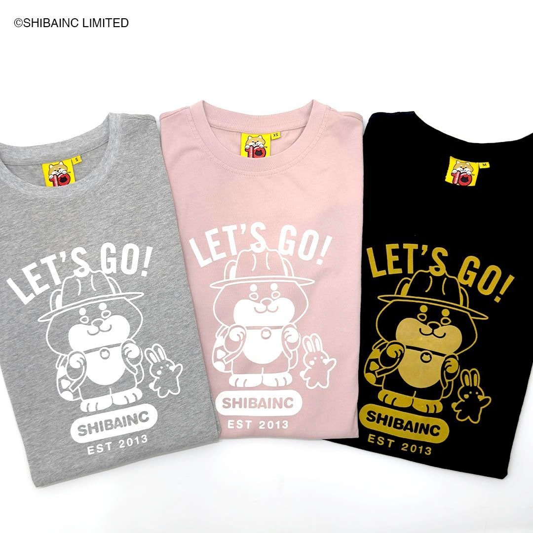 SHIBAINC 柴犬工房  SHIBE雪比 及 包兔Lets Go 印花T恤 - 中性连帽卫衣/T 恤 - 棉 灰色