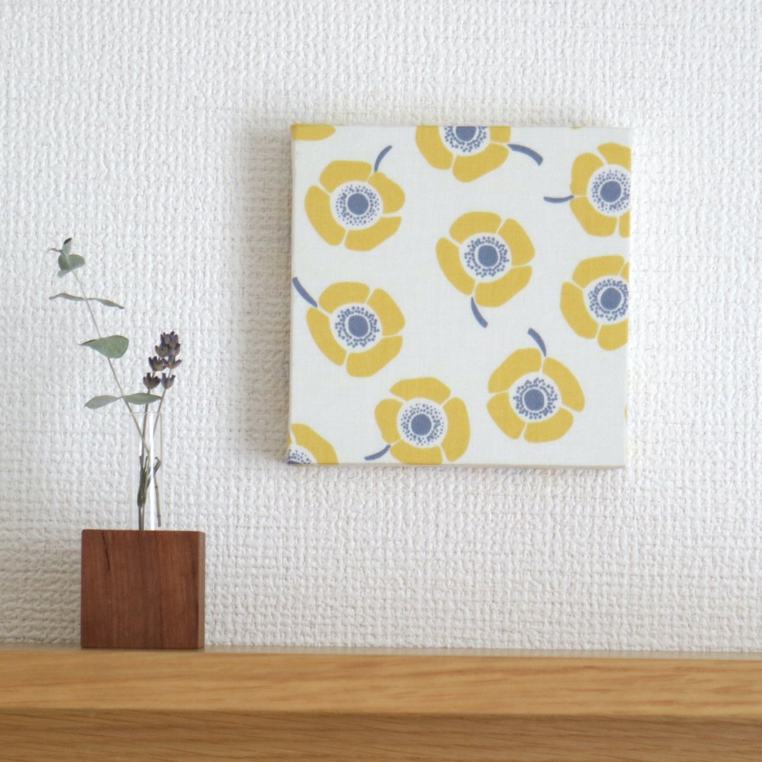 12x12cm Fabric Panel [Anemone Yellow] - 墙贴/壁贴 - 棉．麻 黄色