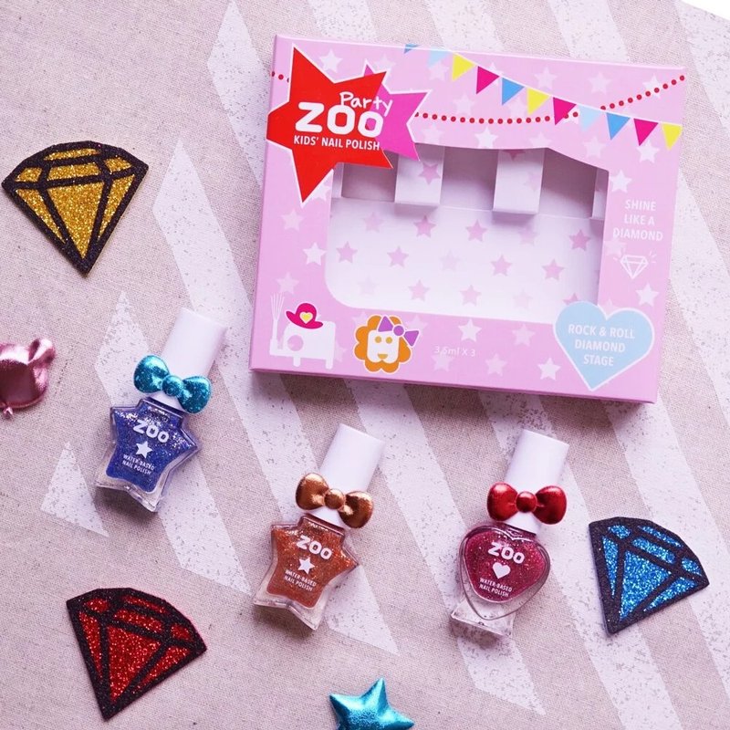 摇滚舞台 迷你星钻三件组 | ZOO儿童抛弃式指甲油 - 插画/绘画/写字 - 颜料 多色