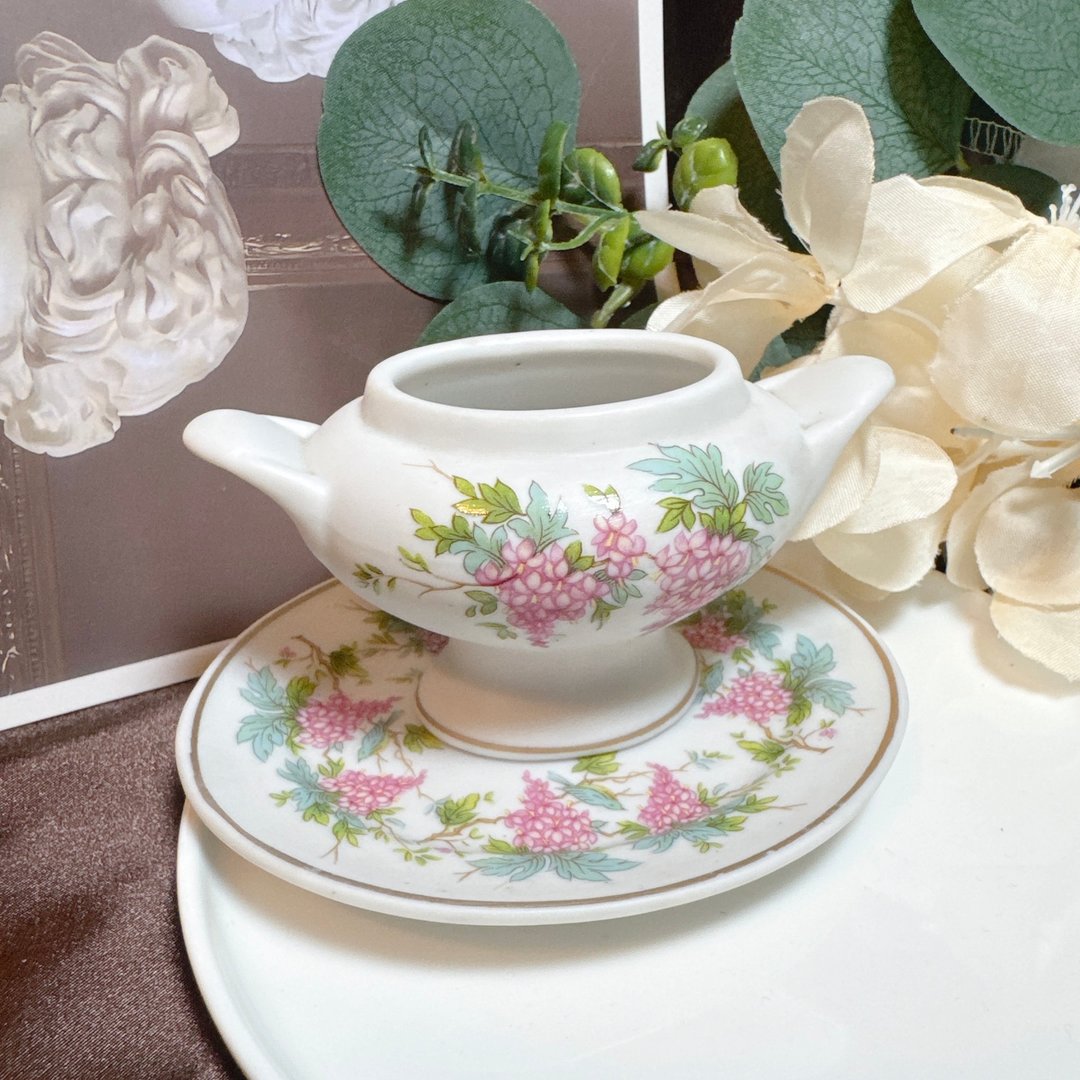 【西洋古董饰品】美葡萄牙手工 花卉陶瓷组 金边优雅置物盘置物罐 - 餐刀/叉/匙组合 - 贵金属 多色