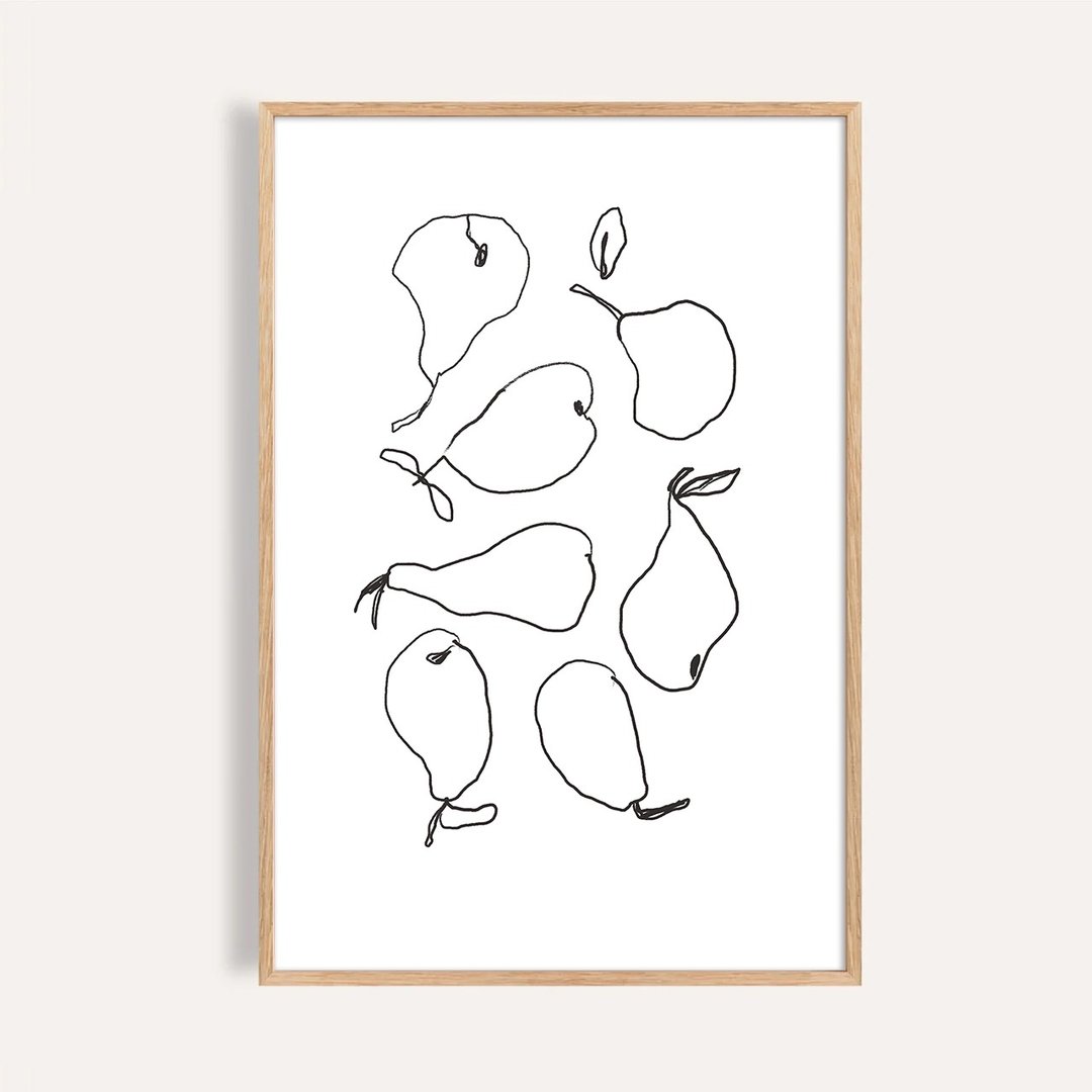 轮廓洋梨们 Pear Outlines / 当代插画水果海报 - 海报/装饰画/版画 - 纸 