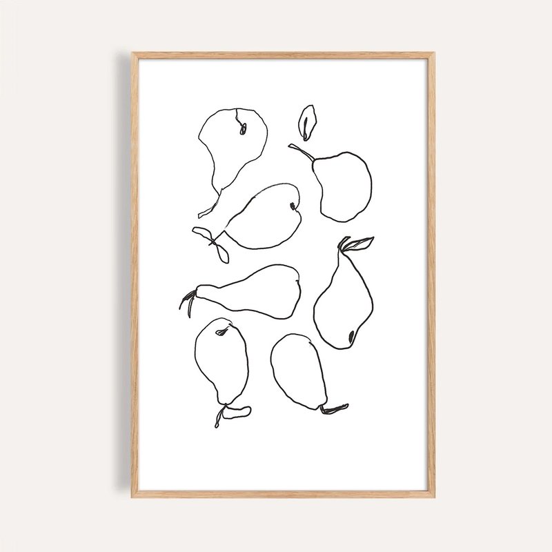 轮廓洋梨们 Pear Outlines / 当代插画水果海报 - 海报/装饰画/版画 - 纸 