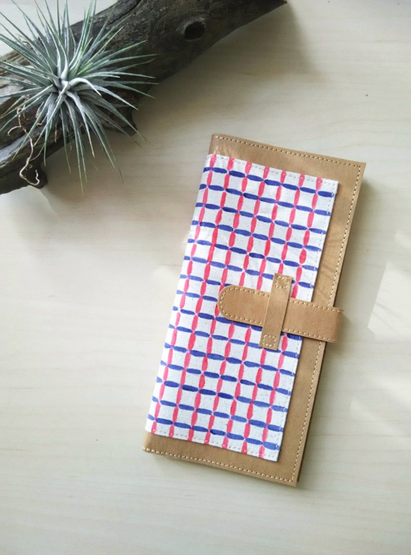 【随性涂系列】红蓝格 长夹 - 皮夹/钱包 - 纸 