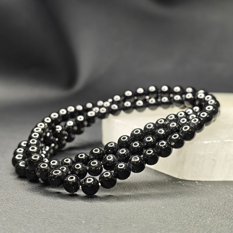 黑玛瑙 Agate 6mm 三圈 手串 手链 天然水晶 水晶手链 - 手链/手环 - 玉石 