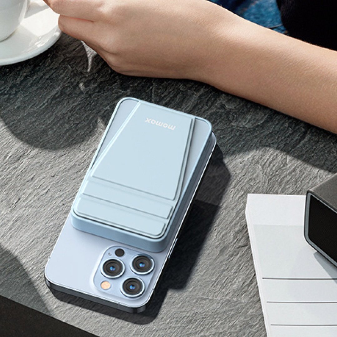 Momax Q.Mag Power 9 磁吸无线充行动电源5000mAh(附支架)IP109 - 充电宝/传输线 - 其他材质 蓝色