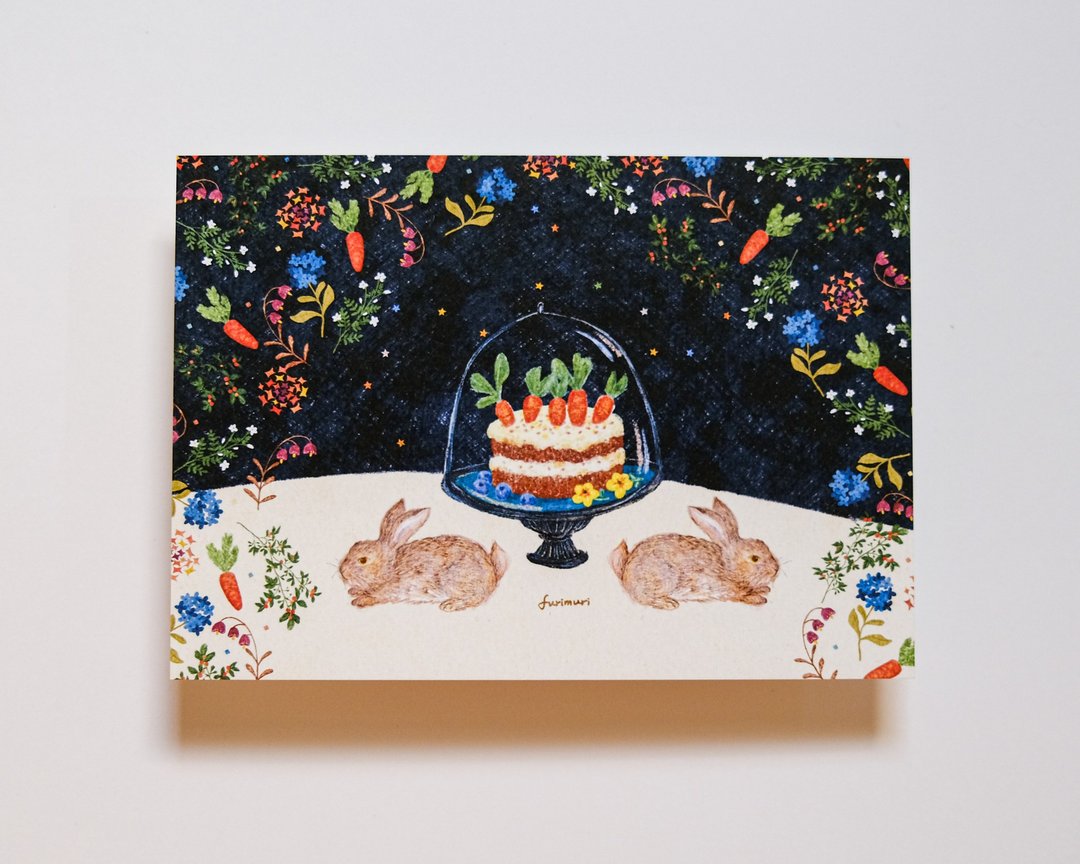 明信片 兔子的生日蛋糕 生日快乐 - 卡片/明信片 - 纸 