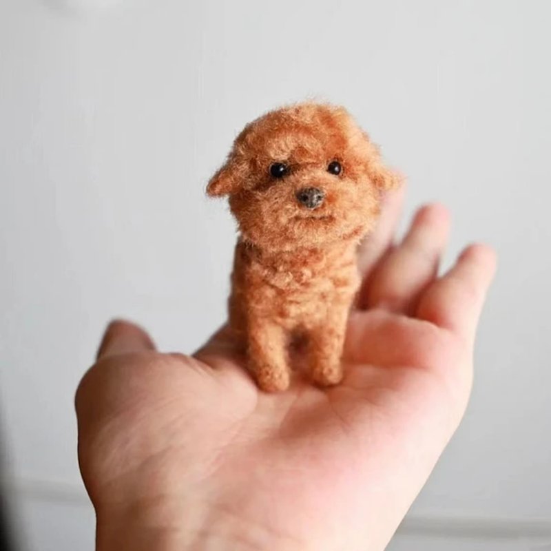 客制化逼真泰迪犬羊毛毡宠物娃娃 定制复刻狗狗猫咪毛小孩公仔 - 玩具 - 羊毛 多色