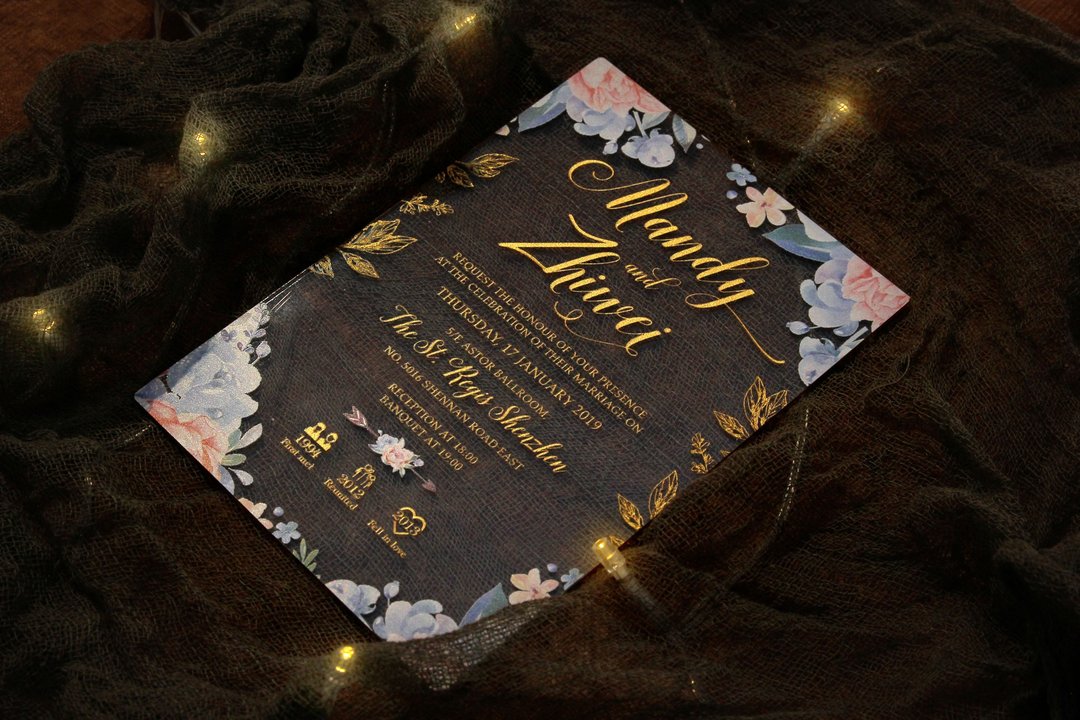 超华丽有机玻璃Acrylic透明西式喜帖设计PPWEDDING原创邀请咭 - 其他 - 塑料 