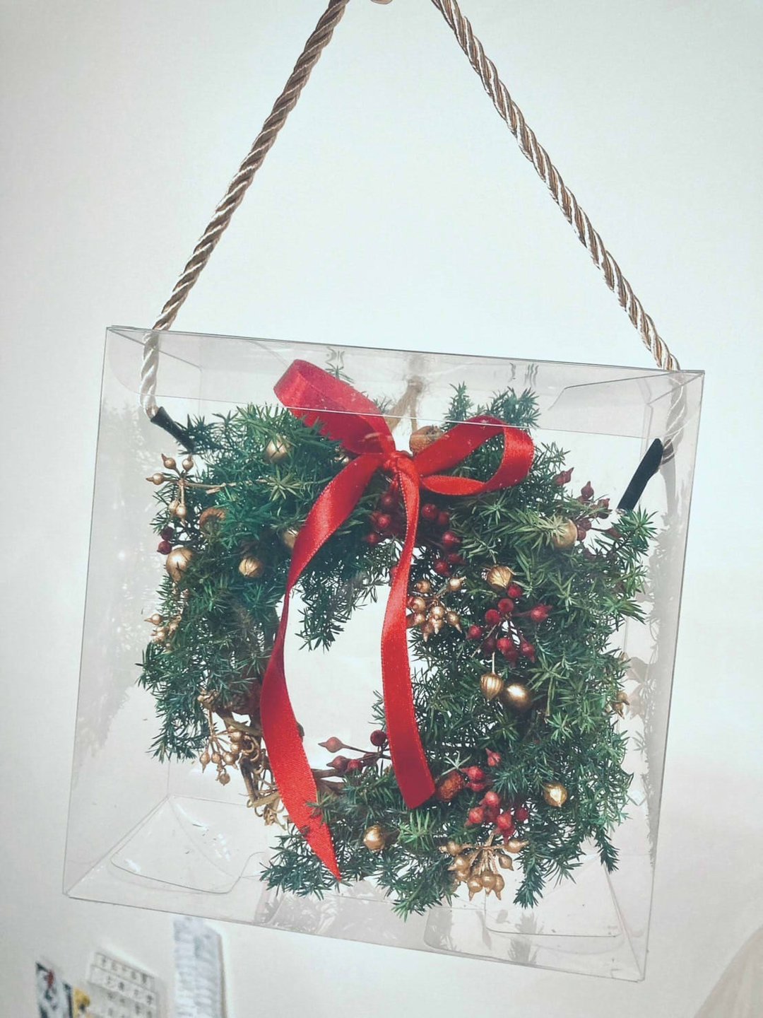 手做圣诞花圈。交换礼物/氛围感神器 - 干燥花/捧花 - 植物．花 绿色