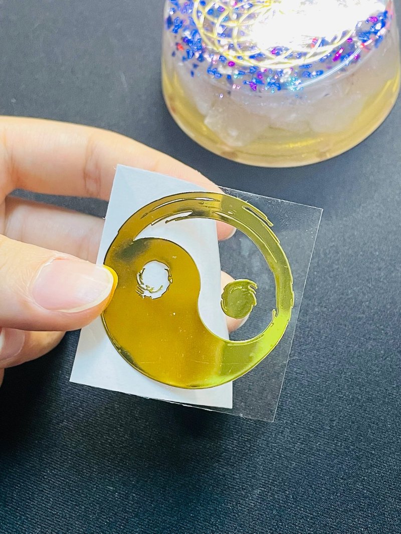 【独家设计】金色能量贴纸金属贴纸 笔触风格太极符号 - 贴纸 - 其他金属 金色