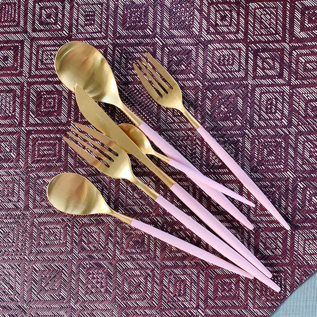 葡萄牙 Cutipol | MIO /  粉红金雾面不锈钢 单支餐具 - 餐刀/叉/匙组合 - 不锈钢 粉红色