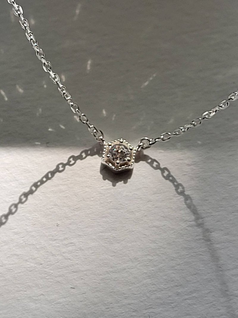 钻石圣诞礼盒组项链耳环/纯银/纯银轻珠宝 - 项链 - 纯银 银色