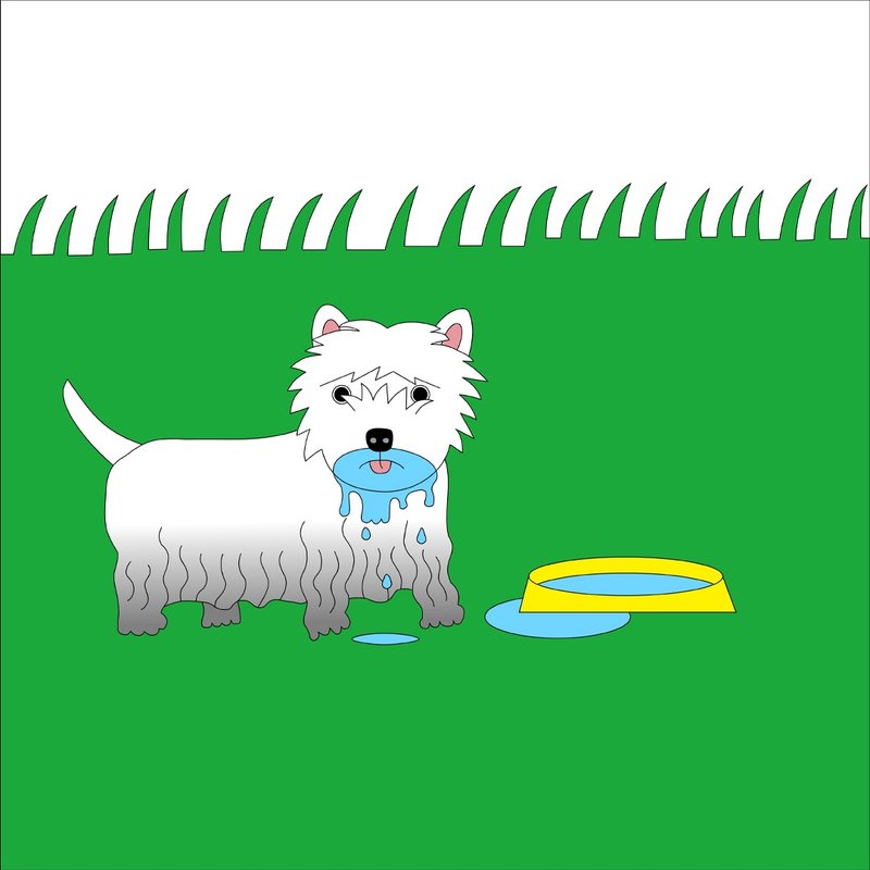 在草地上玩了一天的狗 超值包 西高地白梗 - 女装 T 恤 - 棉．麻 白色