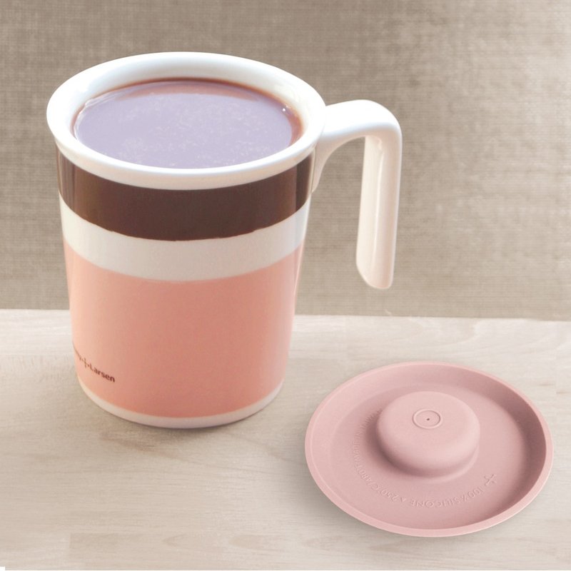 可可亚亲亲马克杯+硅胶杯盖 -P+L杯组(台湾制可微波烤箱) - 咖啡杯/马克杯 - 瓷 粉红色