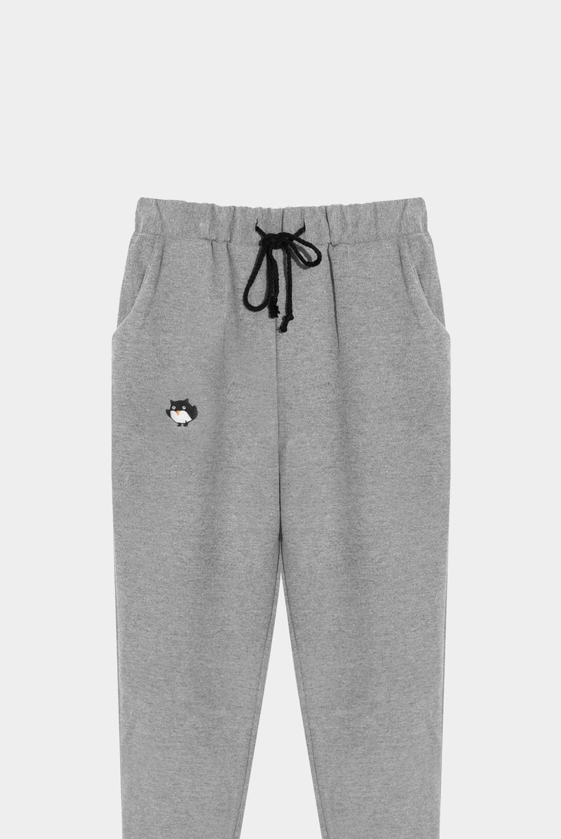 【独家限定】挺身而出的朋友－厚磅绑带休闲裤 - 女装长裤 - 棉．麻 灰色