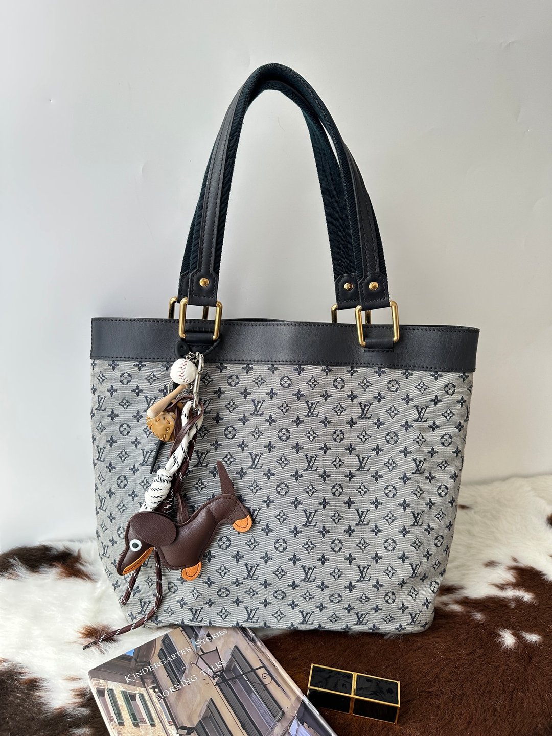 中古包 Louis Vuitton 路易威登 牛仔老花托特包 - 手提包/手提袋 - 棉 灰色