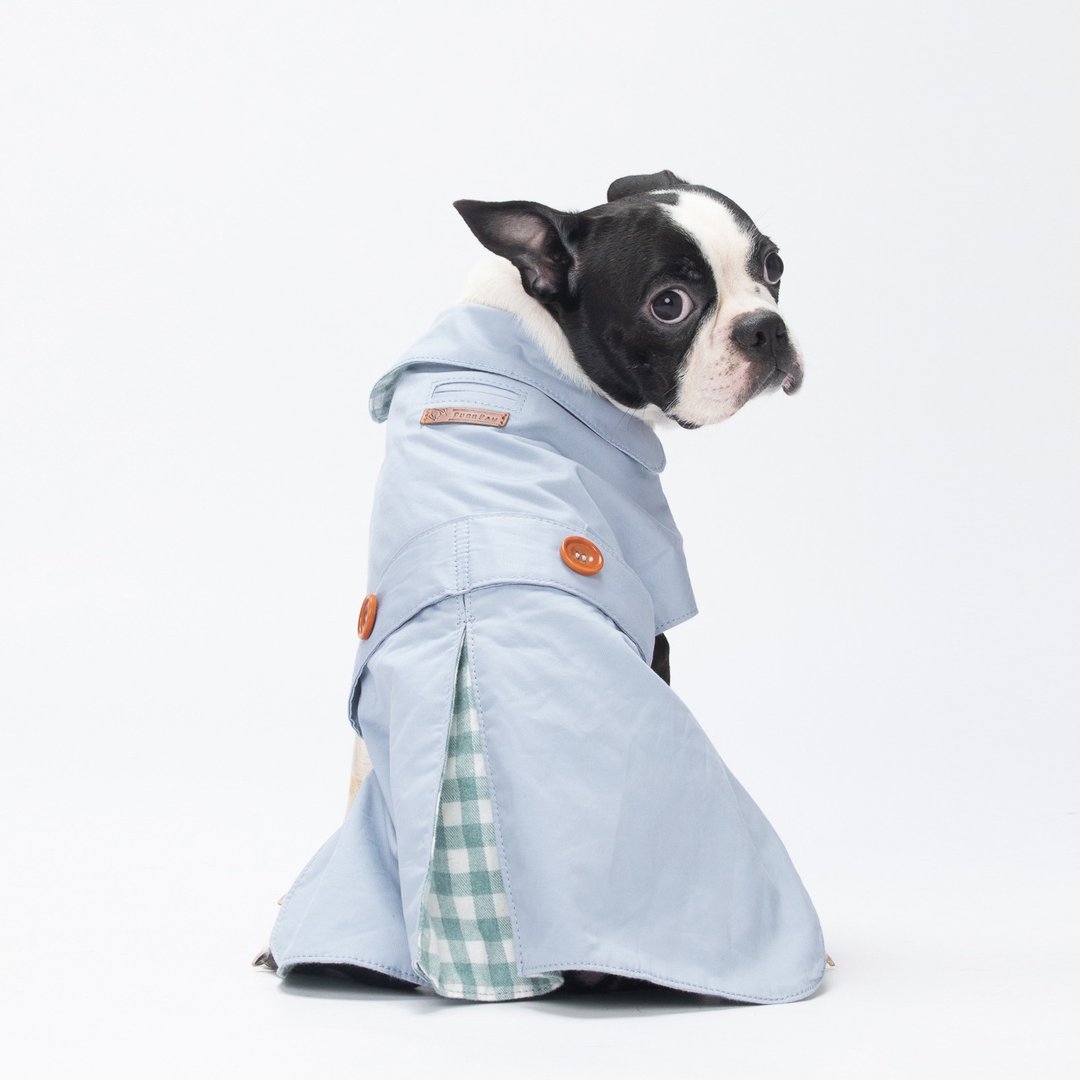 Pawfect-Fit! Trench Coat 宠物风衣 (M) - 衣/帽 - 棉 蓝色