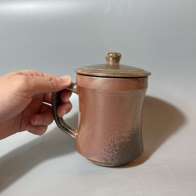柴烧500cc有盖马克杯 / 啤酒杯 / 小平凡手作 - 茶具/茶杯 - 陶 