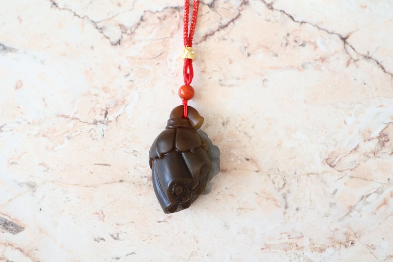 Journal-呱呱清池 纯天然和田玉(新疆料)老红糖x白玉青蛙莲蓬吊坠 - 项链 - 宝石 