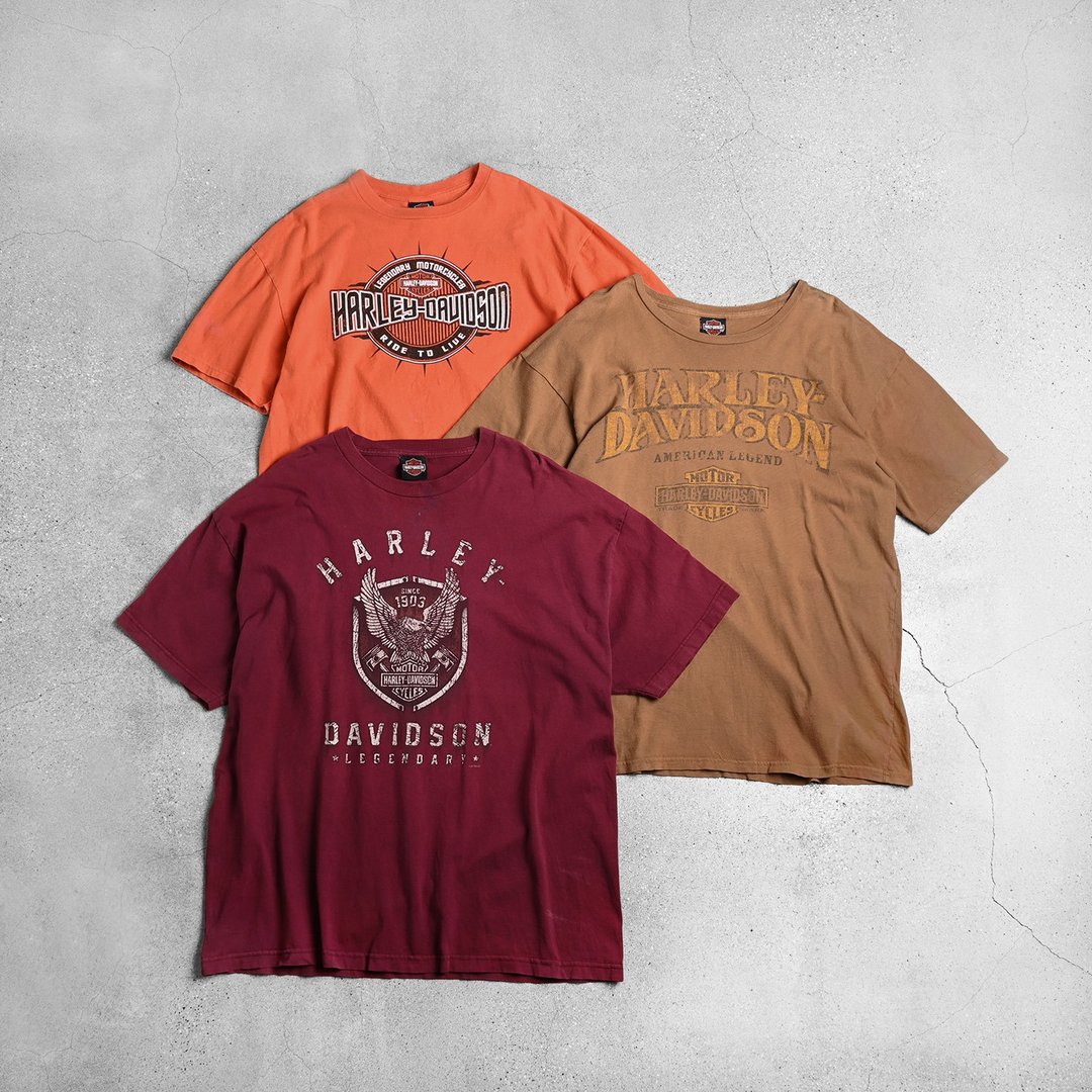 Vintage Harley 美式图案 Tee / Vintage Gildan Tee、美式休闲 - 中性连帽卫衣/T 恤 - 棉 多色