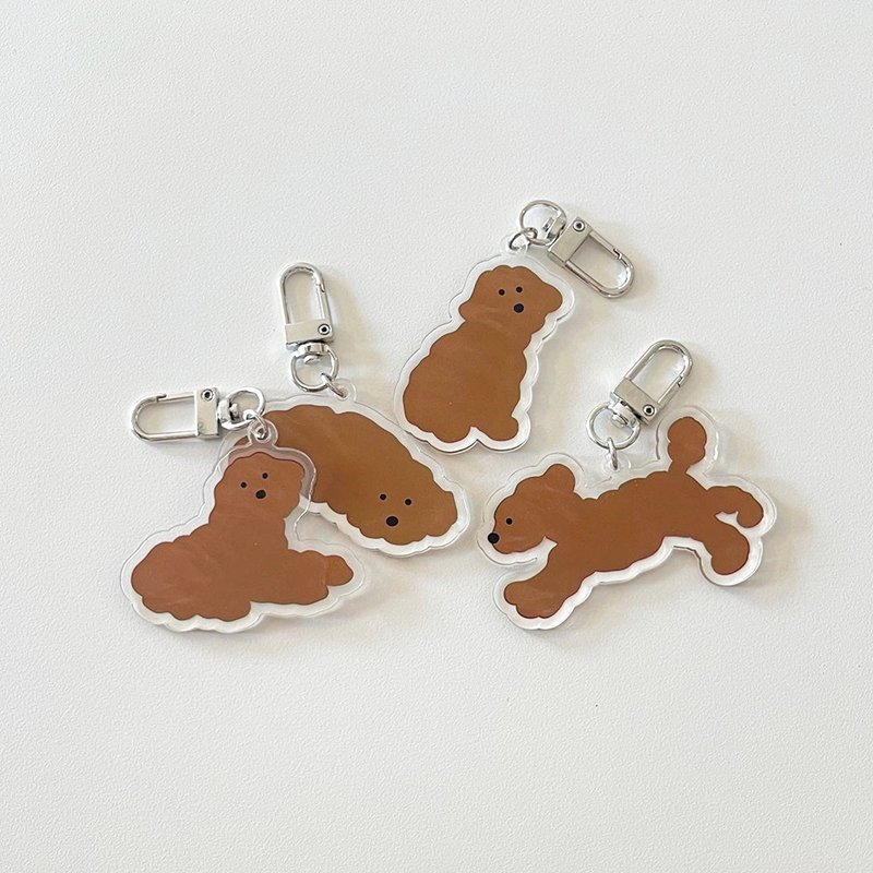 Mori acrylic key chains (4types) - 钥匙链/钥匙包 - 塑料 咖啡色