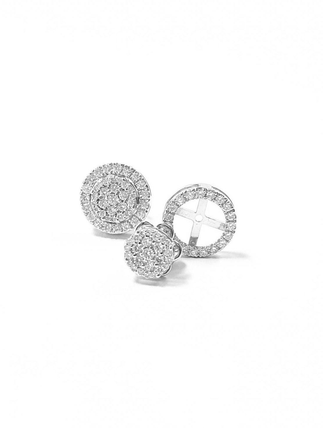 18K White Gold Natural Diamond Earring - 耳环/耳夹 - 其他金属 白色