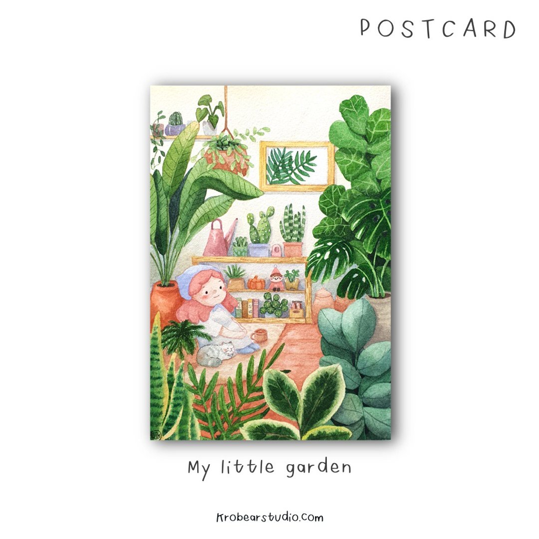 Postcard : My little garden - 卡片/明信片 - 纸 绿色