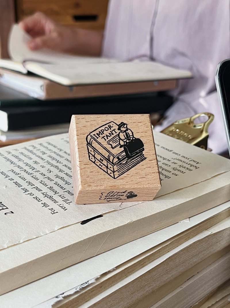 IMPORTANT _ office stamp - 印章/印台 - 木头 咖啡色