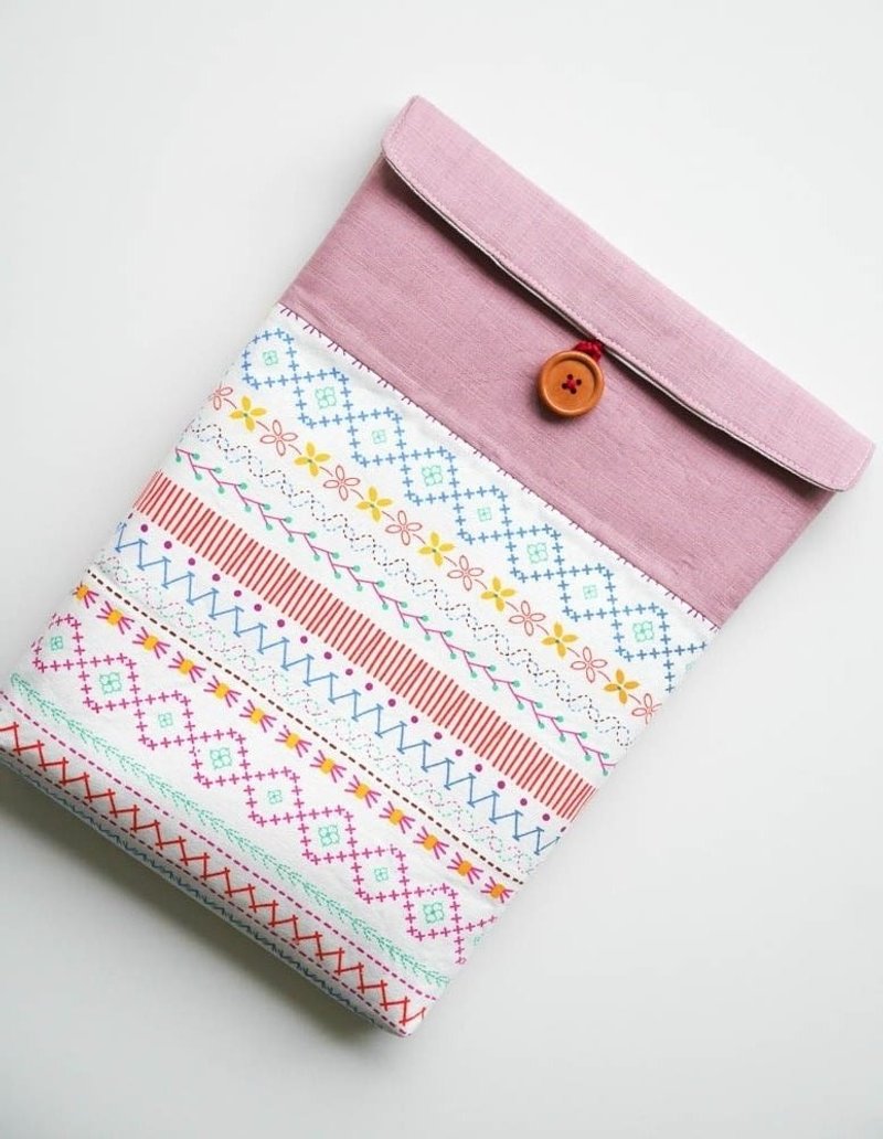 13寸笔电内袋-粉红图腾-- - 平板/电脑保护壳 - 棉．麻 粉红色