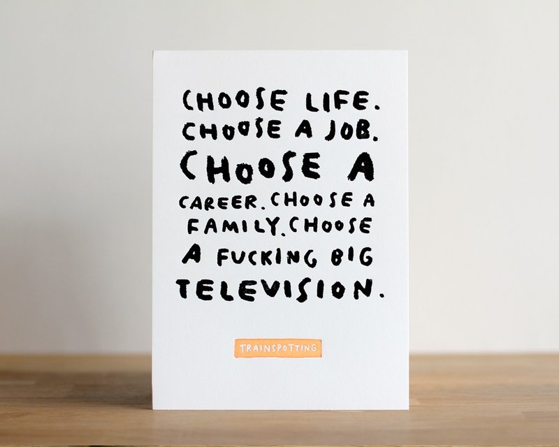 迷幻列车经典台词凸版印刷明信片 - 海报/装饰画/版画 - 纸 黑色