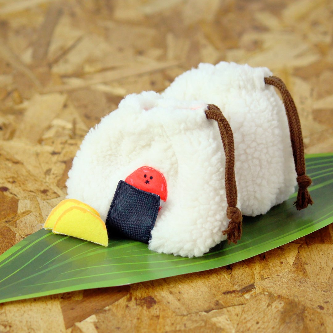 Onigiri Ume Pouch - 化妆包/杂物包 - 聚酯纤维 白色