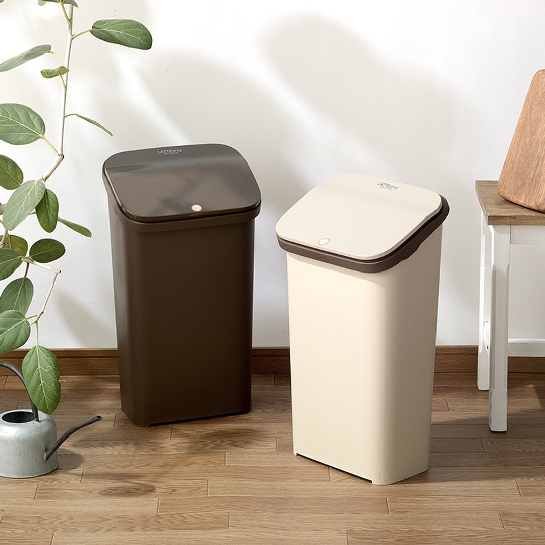 日本RISU (Latte Style系列)按压式缓冲功能垃圾桶 19L - 垃圾桶 - 塑料 