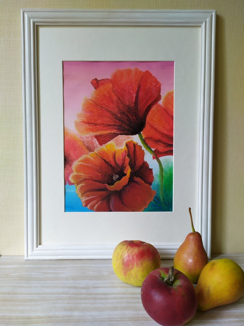 日落罂粟花 - 墙贴/壁贴 - 纸 多色