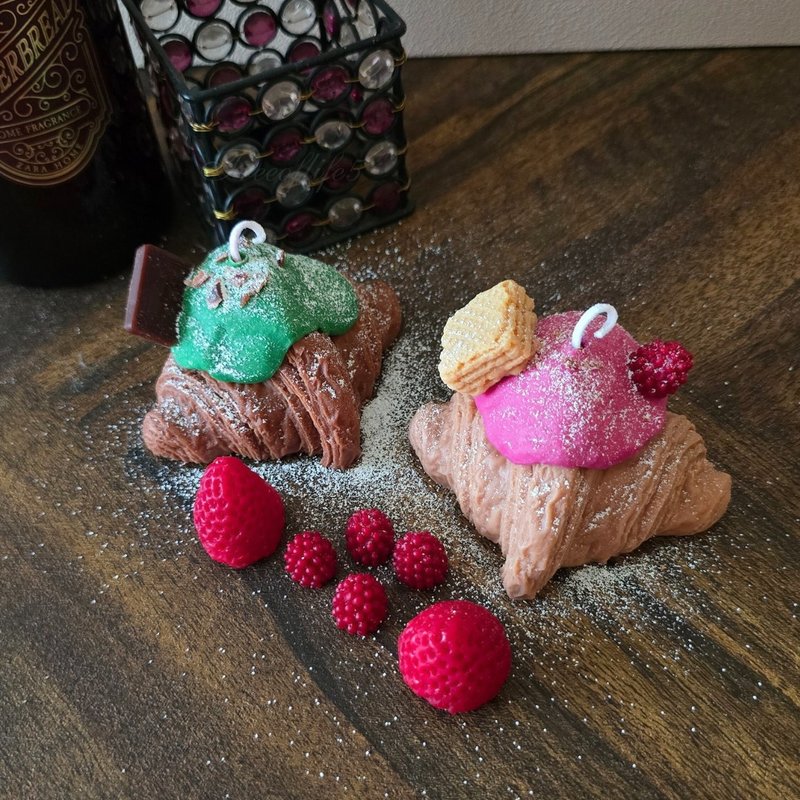 耶诞可颂蜡烛 交换礼物 - 蜡烛/烛台 - 蜡 多色