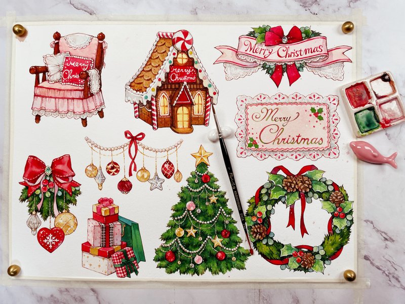 PET 圣诞娃娃屋 (补货) - 纸胶带 - 纸 