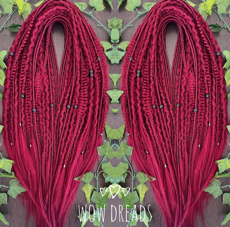 Set Scandinavian Brule Classik Skandi Dreads Ombre Synthetic - 发饰 - 其他人造纤维 红色