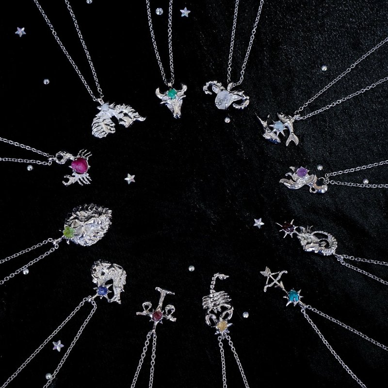 星座坠饰 - 戒指 - 半宝石 银色